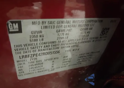 2024 Buick Envision Sport Touring Awd from USA, damaged, VIN LRBFZPE42RD051556